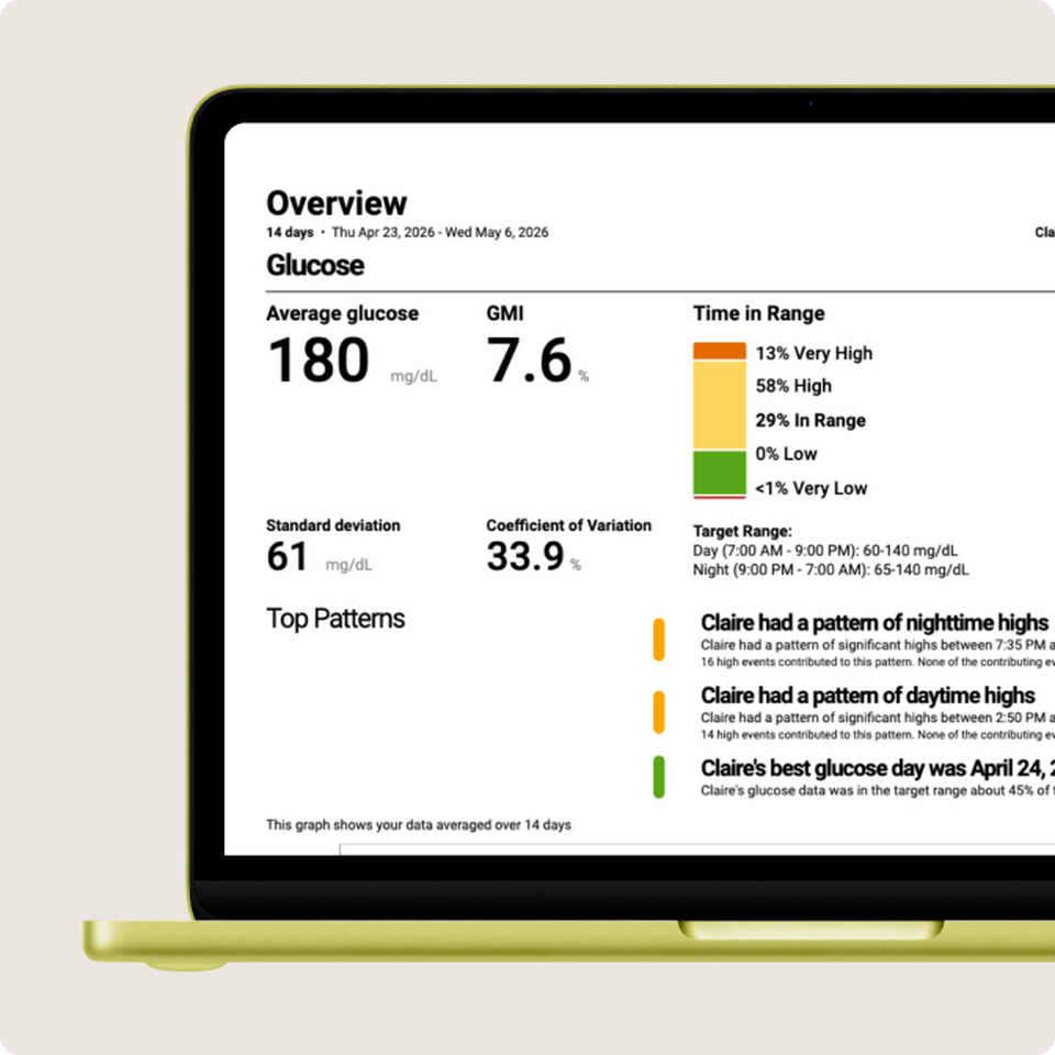 Dexcom Clarity for healthcare providers integrates with Stelo allowing clinicians to track patients’ glucose trends and insights.
