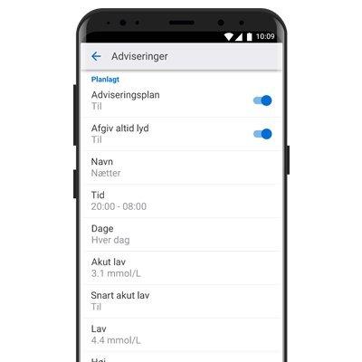 Tilpas din tidsplan for advarsler med Dexcom G6 CGM