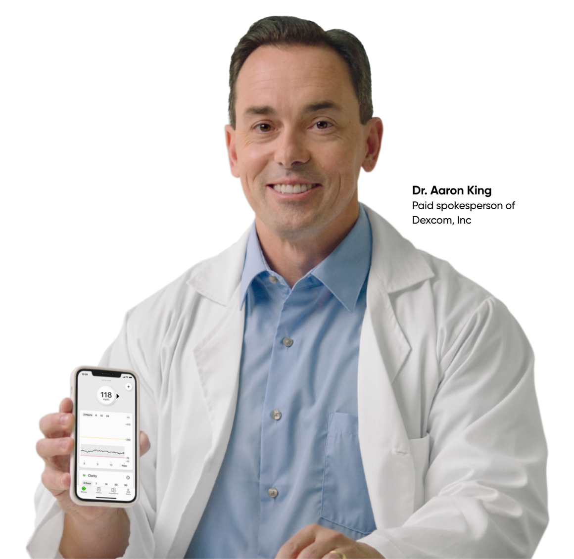 Dexcom warrior Doctor holding phone