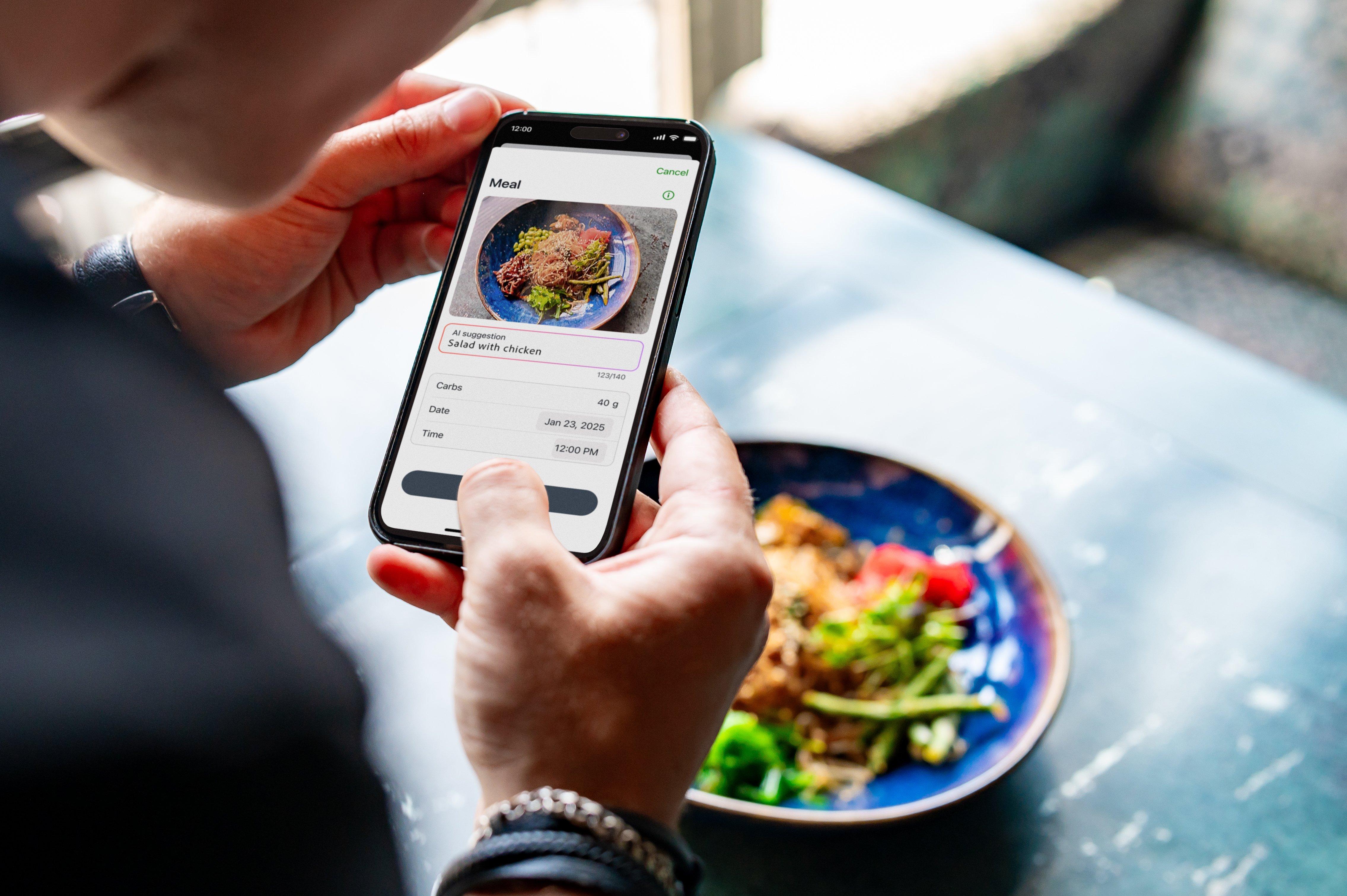 event logging meals and activity on smart phone