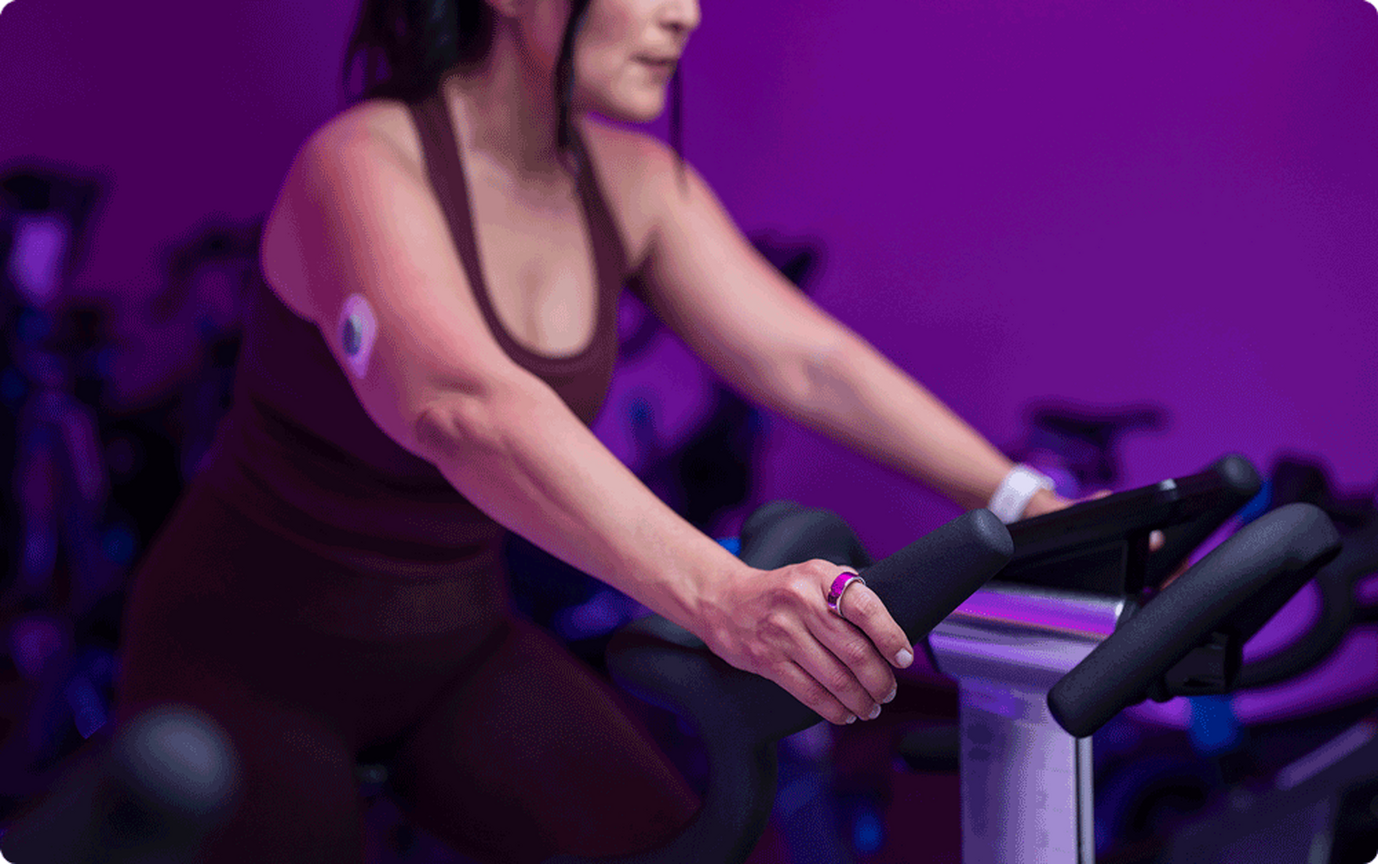 Woman working out on an bike