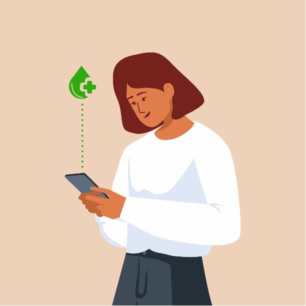 Illustration of a Dexcom G7 user reviewing TIR