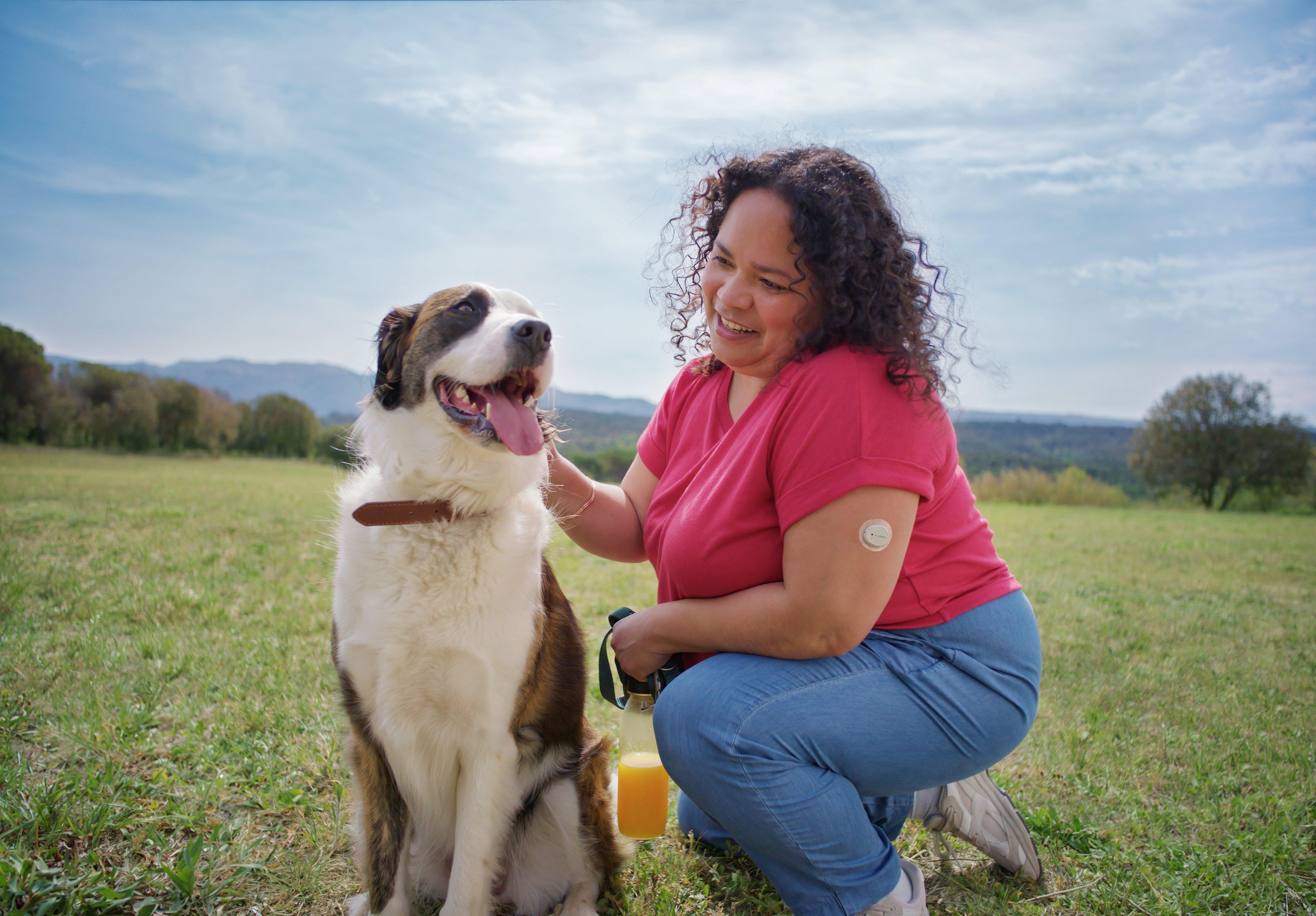 Woman and Dog Smiling