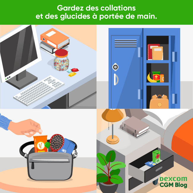 Gardez des collations et des glucides à portée de main