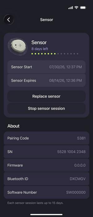 Sensor details