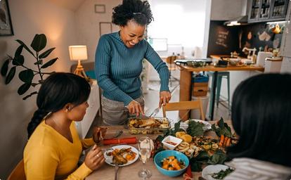 Family eating dinner
