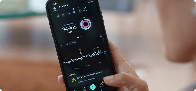 Phone with health app open showing readings