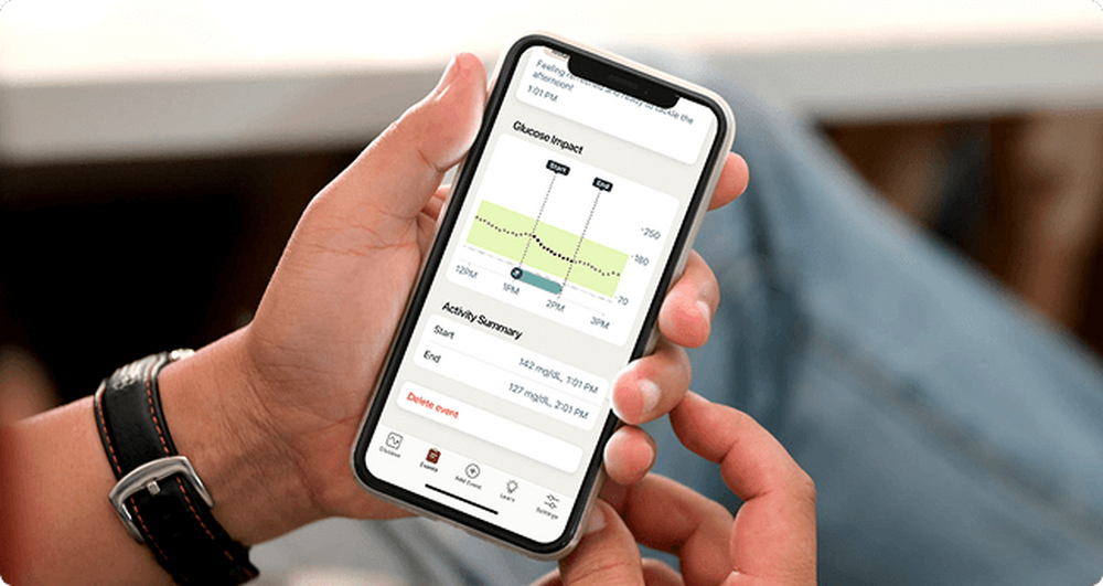 Phone showing readings