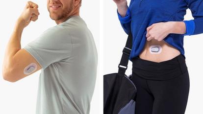 Žmonės, nešiojantys "Dexcom" jutiklius ant skirtingų kūno dalių