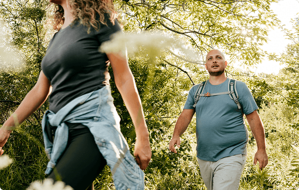 Man and a Woman taking a hike