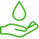Hand under a drop of blood icon