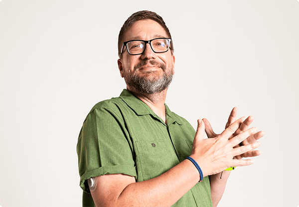 Ben Schwinof wearing the Dexcom G7 sensor