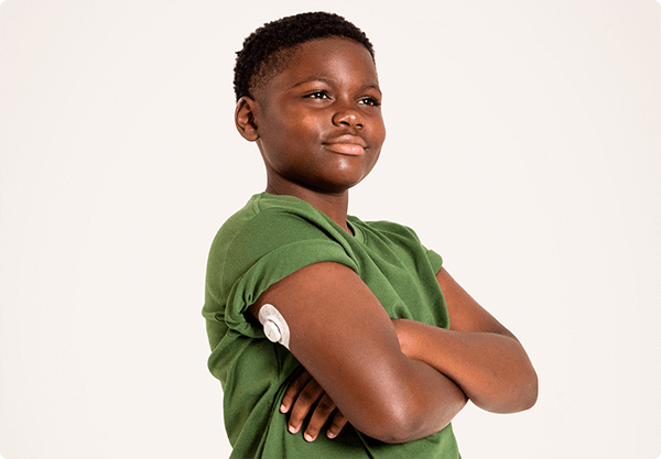 Tai'yon Allen-Walker wearing the Dexcom G7 sensor