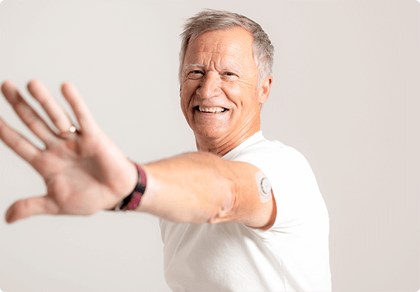 Bruce Moss wearing the Dexcom G7 sensor