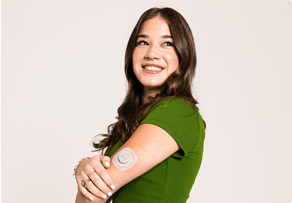 Maria Alejandra wearing the Dexcom G7 sensor