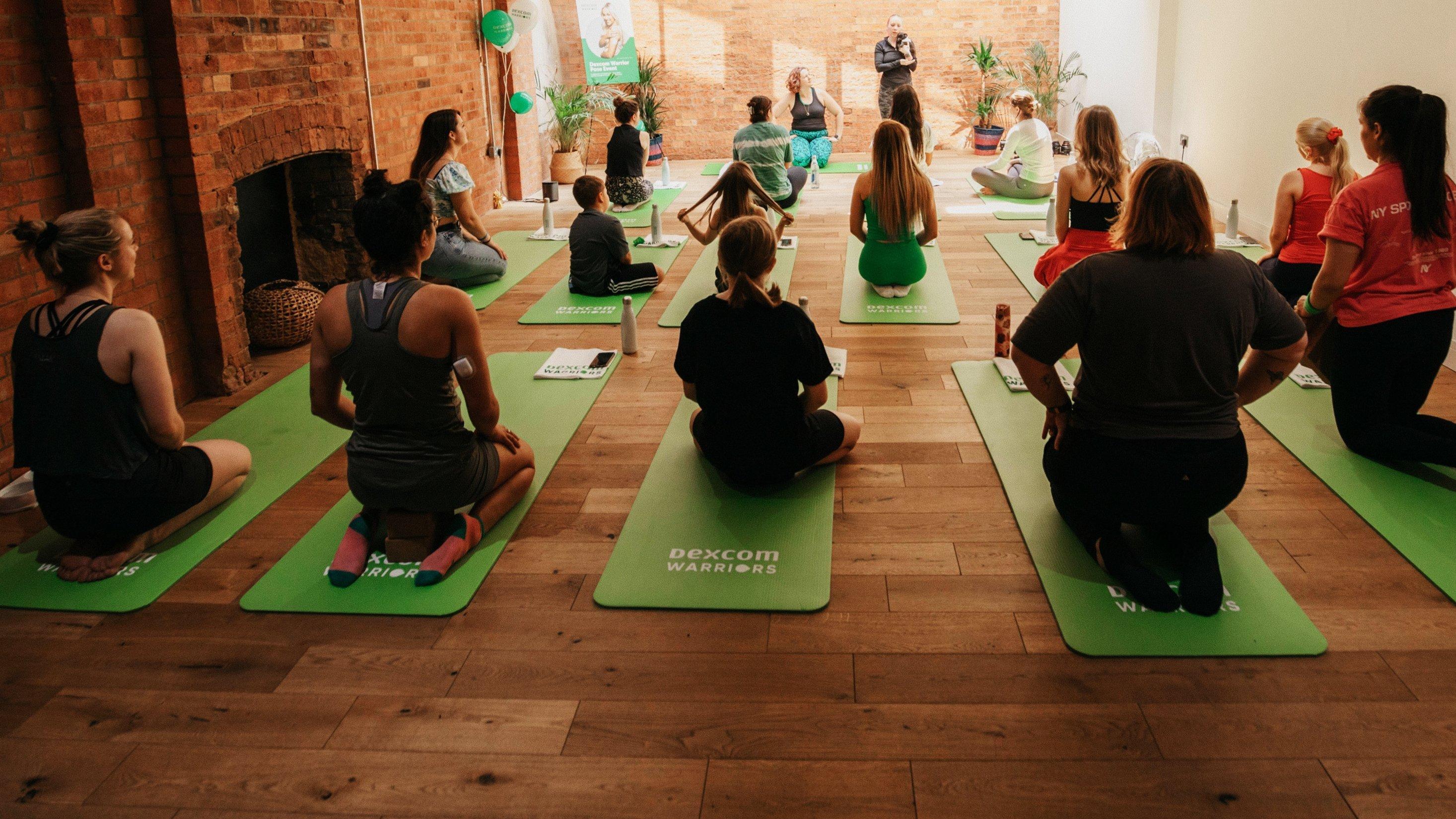 Dexcom yoga - people with diabetes doing yoga