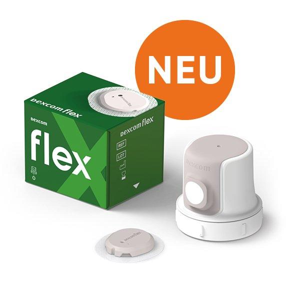 Dexcom Flex CGM‑System mit Sensor und Verpackung zur Unterstützung der hausärztlichen Versorgung von erwachsenen Typ‑2‑Diabetes‑Patienten