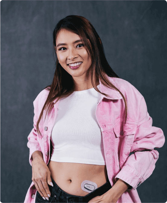 Amy Hsieh portrate wearing the Dexcom G6 Sensor