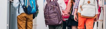 backpacks in a school