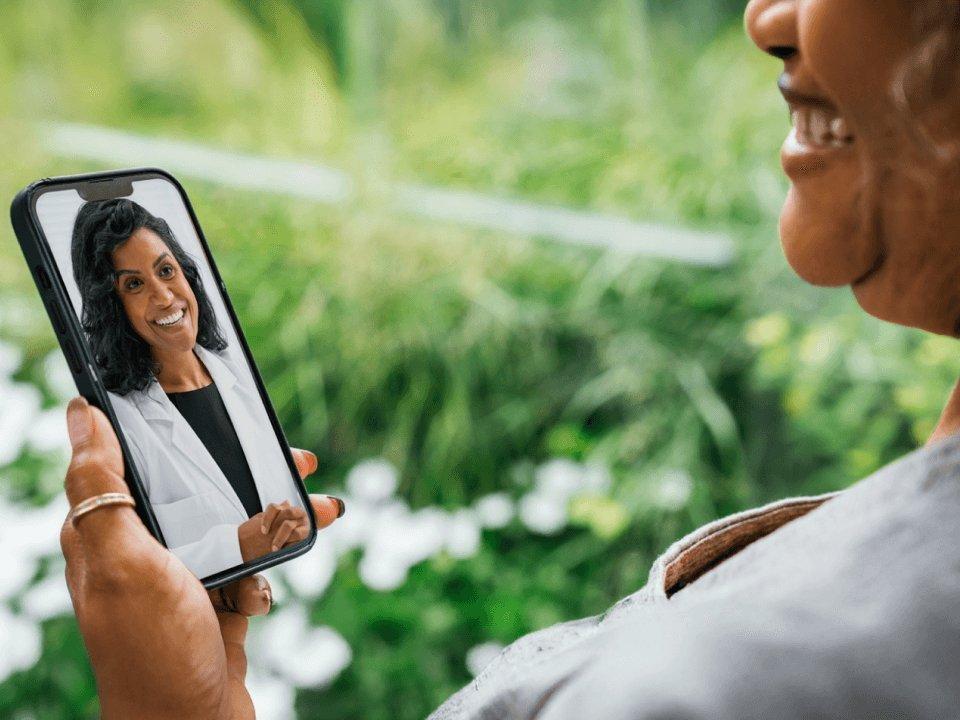 Woman talking to her doctor on the phone