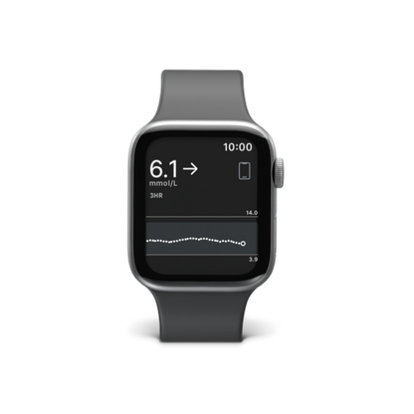 apple watch showing glucose sugar levels by being connected to dexcom g7