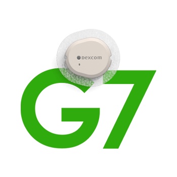 Nahaufnahme des Dexcom G7-Sensors