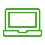 Laptop icon representing account login for support