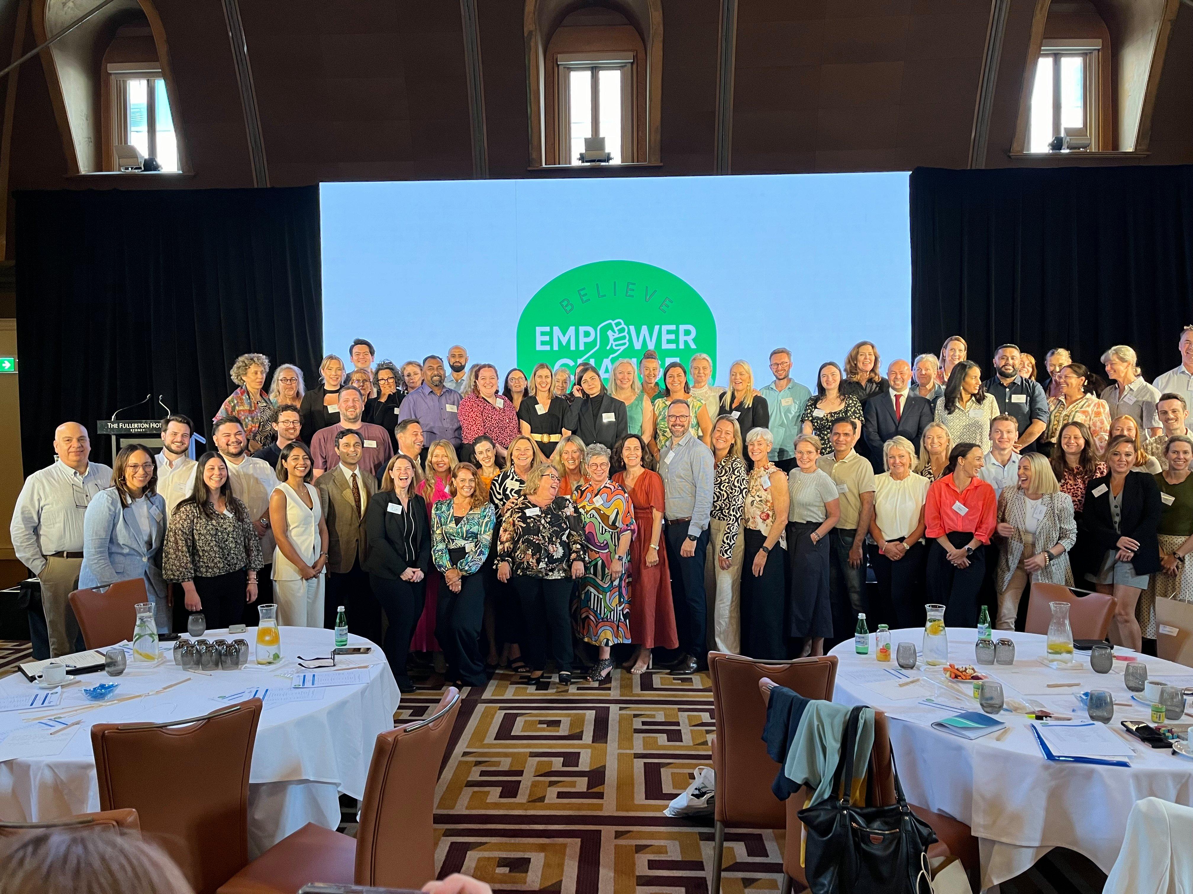 group of employees during a team walk