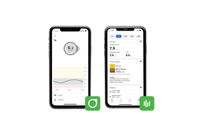 Dexcom g6 and clarity app side by side