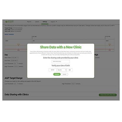 Sharing data with a new clinic in the clarity app