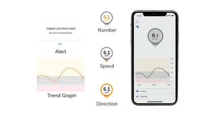 Components of the Dexcom G6 app