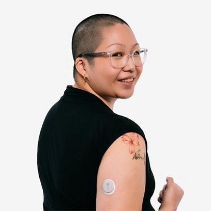 Dexcom Warrior wearing the smaller Dexcom G7