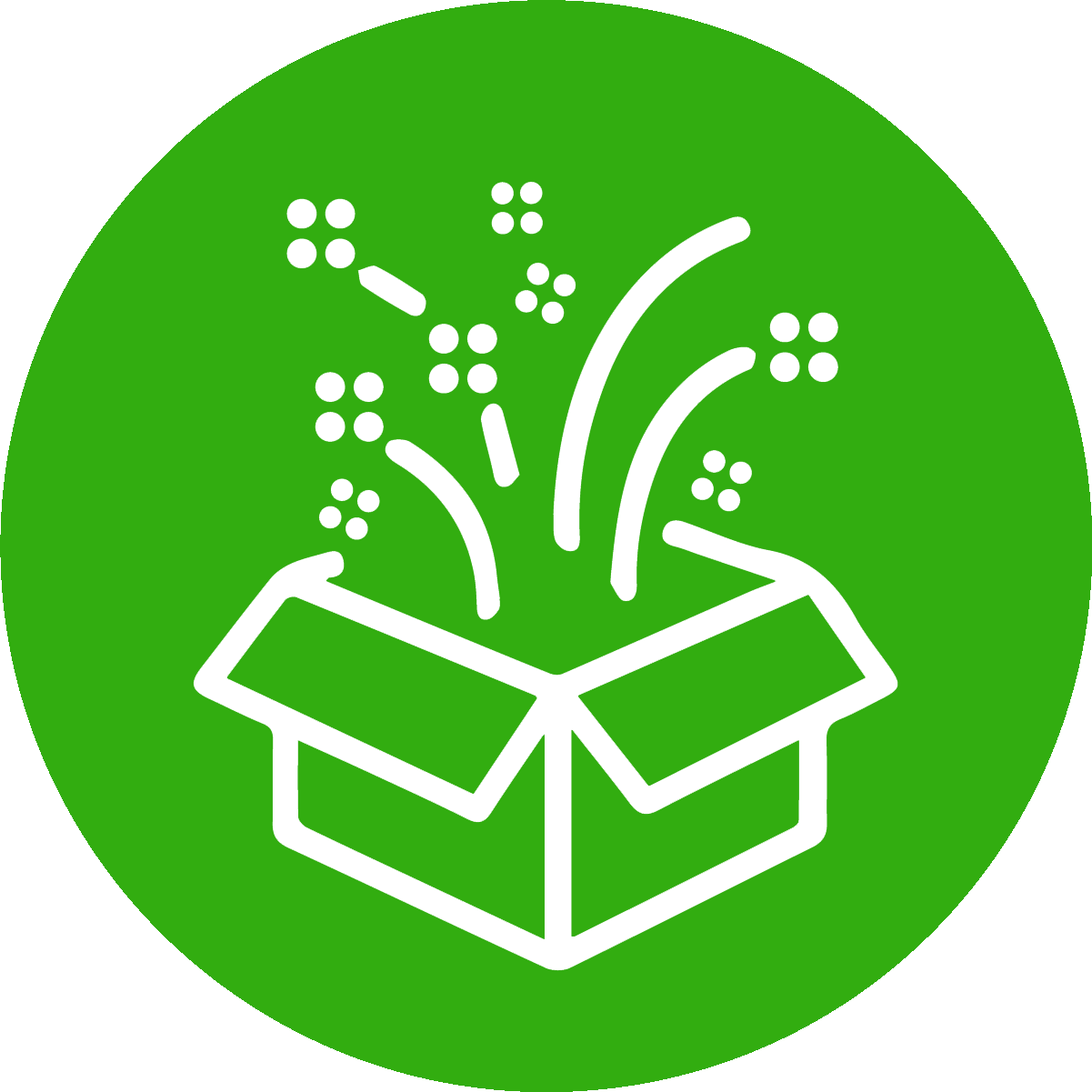 Icona della scatola di cartone aperta