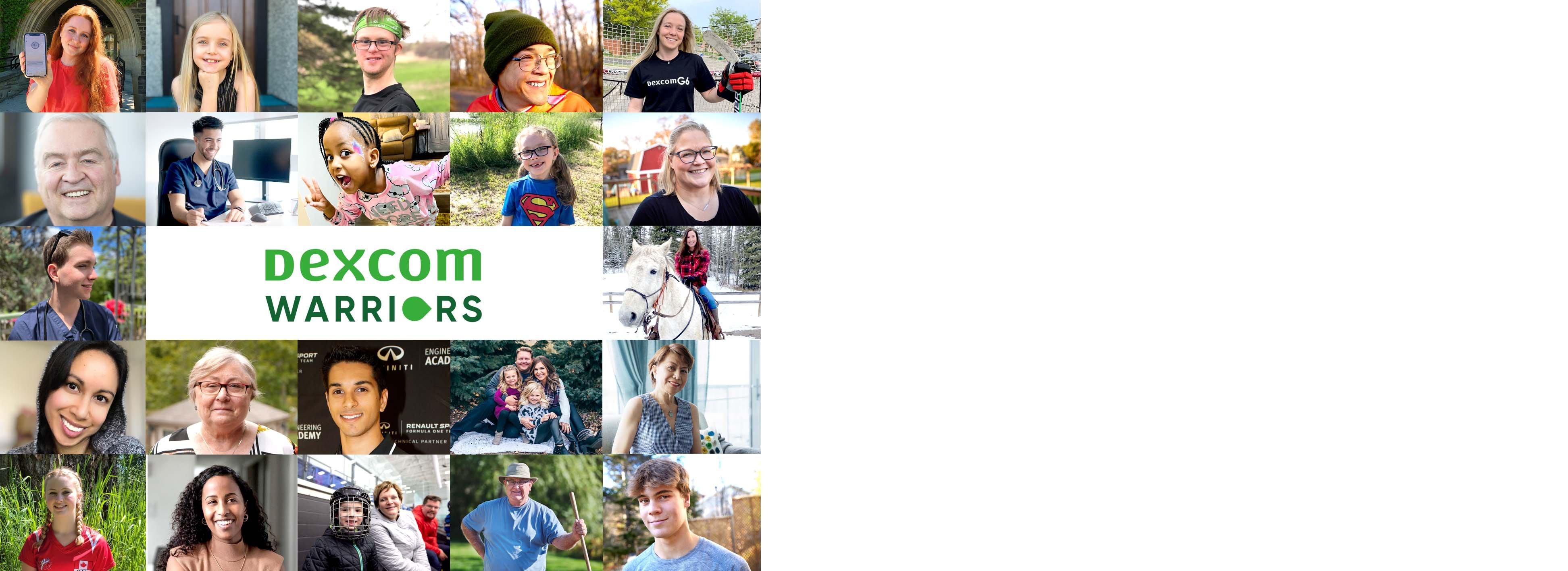 Logo des Dexcom Warriors et photo de famille des warriors