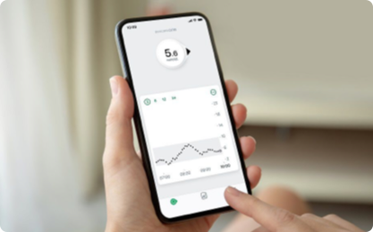 Glucose readings displaying on the Dexcom G7 app