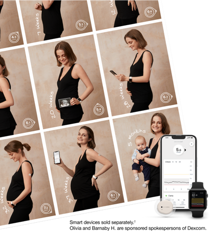 A woman uses Dexcom CGM during pregnancy