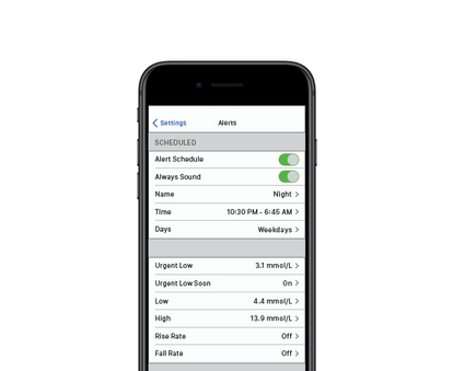 Customize your alerts schedule with Dexcom G6 CGM