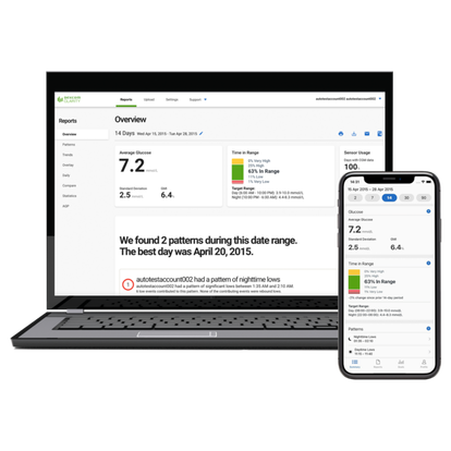 Track glucose data over time with Dexcom Clarity software