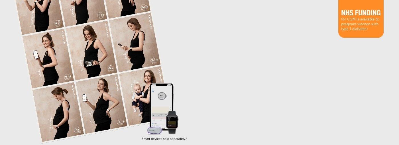 A woman uses Dexcom CGM during pregnancy