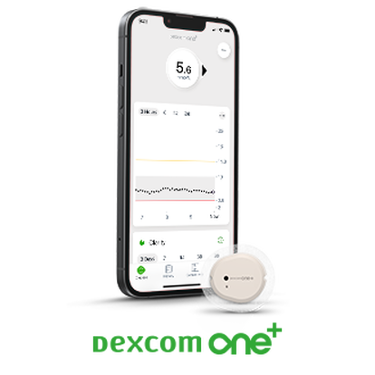 Dexcom ONE+ device and app