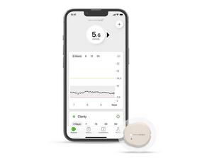 Dexcom One+ Sensor and Phone