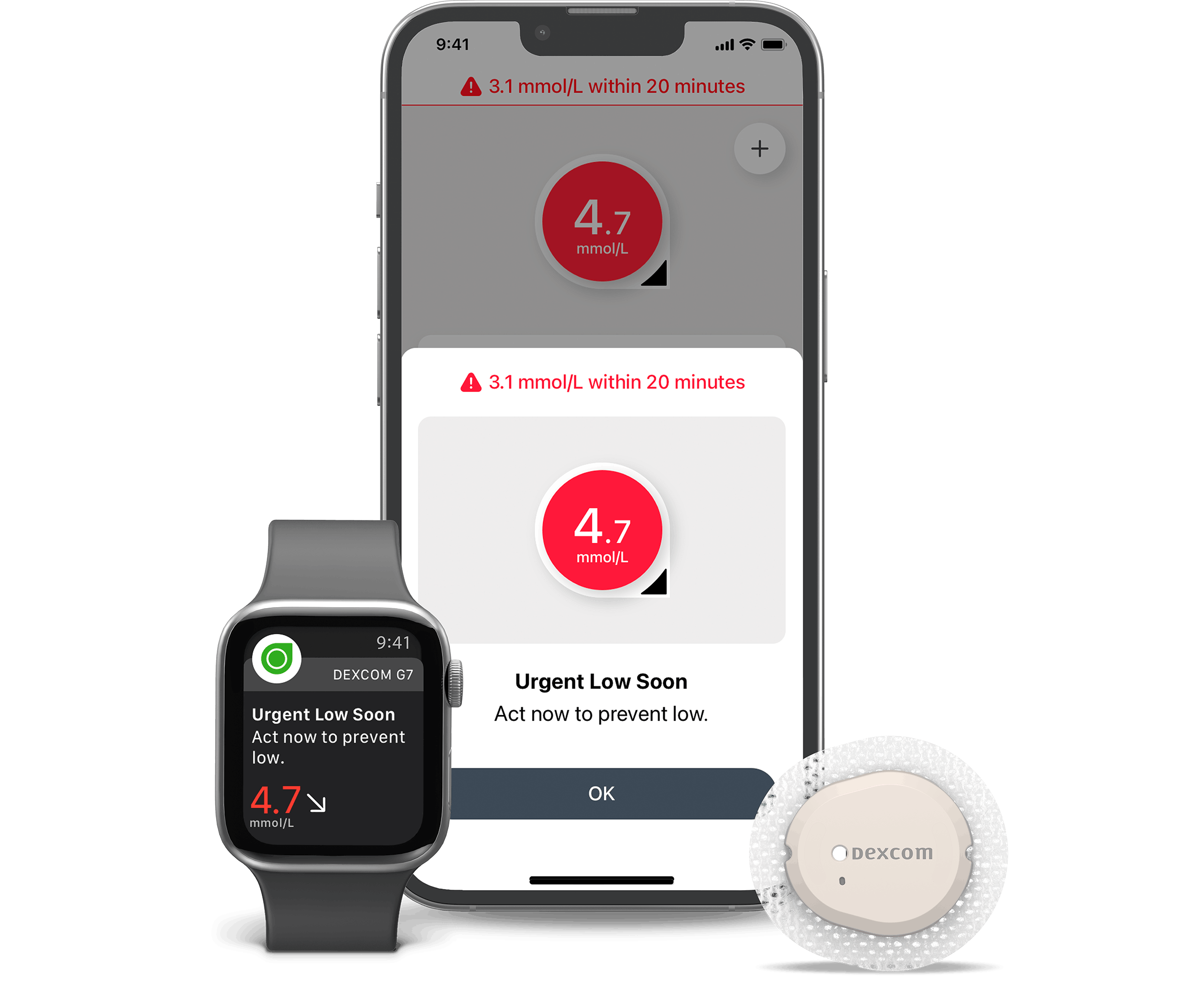 Dexcom G7 sensor and smart devices