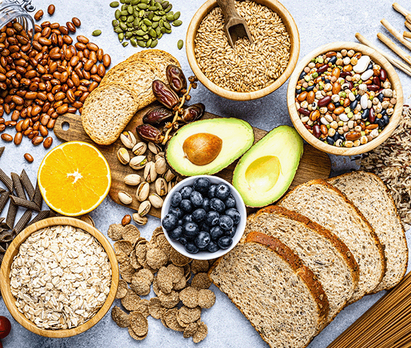 Variety of fiber heavy foods