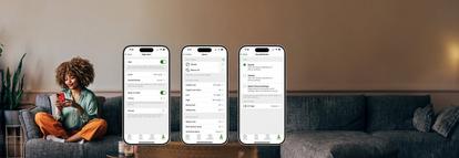 Image showing 3 phone screens, high alerts settings, alerts, and sound/vibrate settings in the Dexcom app