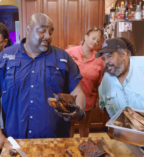 Alton Cooking out with friends