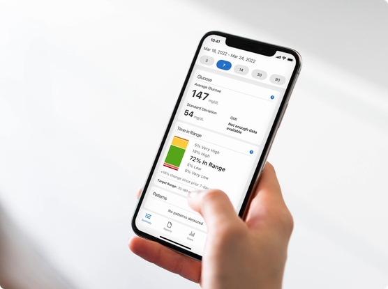 Dexcom Clarity app showing Glucose Levels