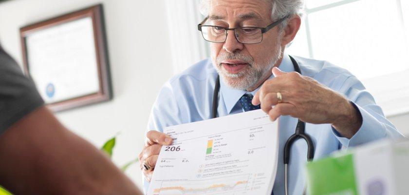 Doctor showing medical charts