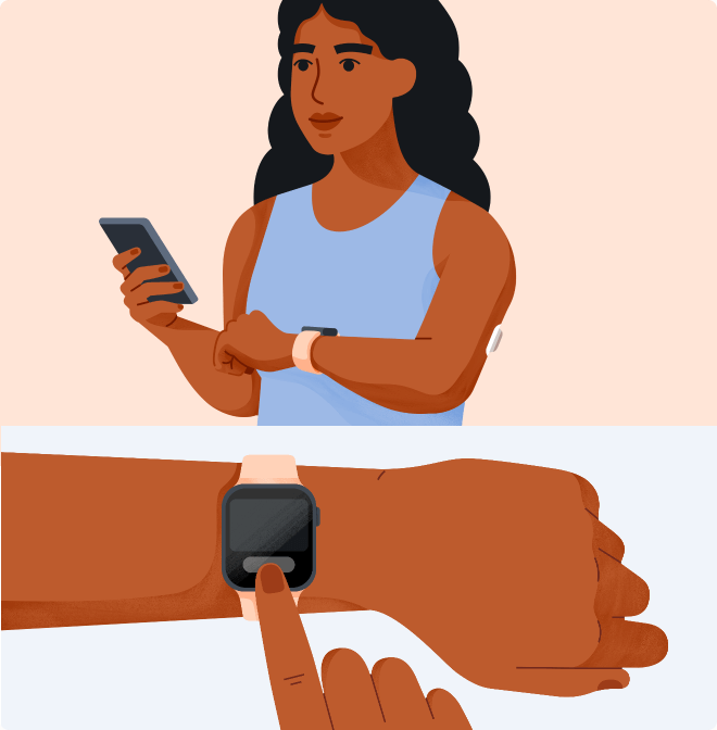 Woman checking Smart watch