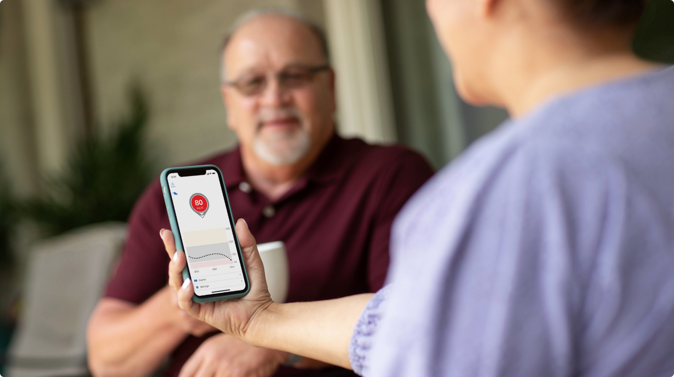 resdiental carere looking at information on their mobile device