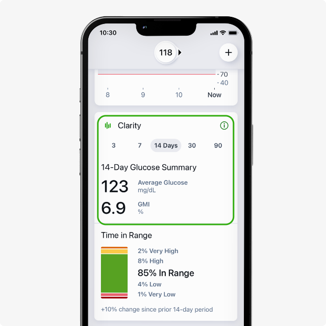 smart device with clarity app screen displayed